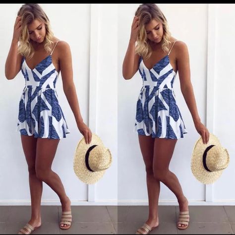 Super Cute Beach Romper Bohemian Beach Dress, Elegant Dresses Short, Holiday Dresses Women, Harajuku Girls, Summer Playsuit, Geometric Print Dress, Boho Summer Dresses, Short Playsuit, Party Summer