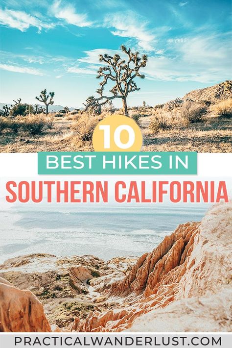 The 10 best Southern California hikes near Los Angeles and San Diego, from Joshua Tree to the Channel Islands to Anza Borrego to Mount Baldy to Torres Pines and more. Go hiking in California! Hiking Southern California, Hiking 101, Anza Borrego State Park, Southern California Hikes, Mount Baldy, Crystal Cove State Park, Anza Borrego, California Beaches, Travel Buddies