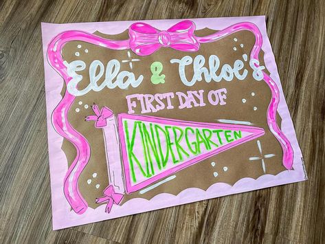 Small hand held banner! 24”x20”! Love this 🩷🫶🏼🎀 #poster #banner #handpaint #painting #art #posters #brownpaper Kraft Paper Banner, Painted Banner, Banner Ideas, Poster Banner, Paper Banners, Custom Hand Painted, Paint Party, Art Posters, Brown Paper