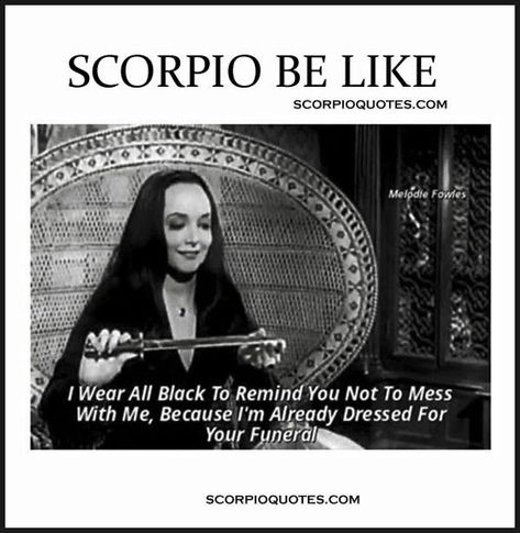 scorpio wear all black memes Scorpio Meme, Zodiac Mind Scorpio, Scorpio Funny, Zodiac Quotes Scorpio, Astrology Scorpio, Scorpio Women, Scorpio Traits, Scorpio Zodiac Facts, Scorpio Quotes