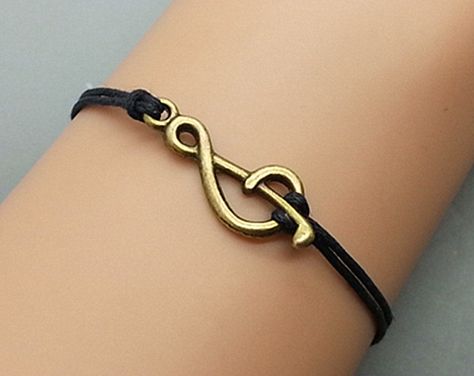 ♥ $1.88, via Etsy. Music Note Bracelet, Music Bracelet, Green Diamond Rings, Wax Cord Bracelet, Music Jewelry, Bracelet Friendship, Musical Note, Music Note, Bracelet Black