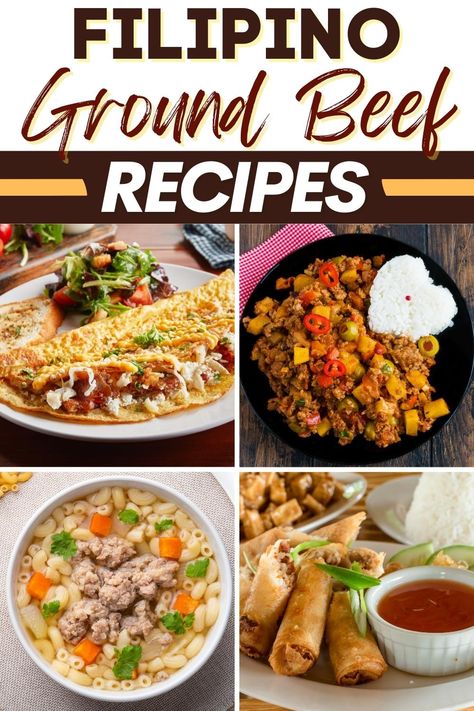 Filipino Ground Beef Recipes Ground Beef Filipino Recipe, Beef Recipe Filipino, Recipes Filipino, Spaghetti With Ground Beef, Minced Beef Recipes, Ground Beef And Cabbage, Ground Beef Recipe, Filipino Dish, Beef Ground