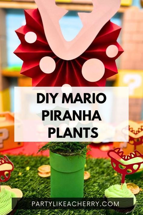 3 Easy Super Mario Party DIYs - Party Like a Cherry Super Mario Bros Obstacle Course, Mario Warp Pipe Diy, Mario Theme Party Decorations, Mario Birthday Party Diy Decorations, Nintendo Party Decorations, Super Mario Bros Centerpiece Ideas, Mario Decorations Diy, Super Mario Decorations Diy, Diy Super Mario Decorations