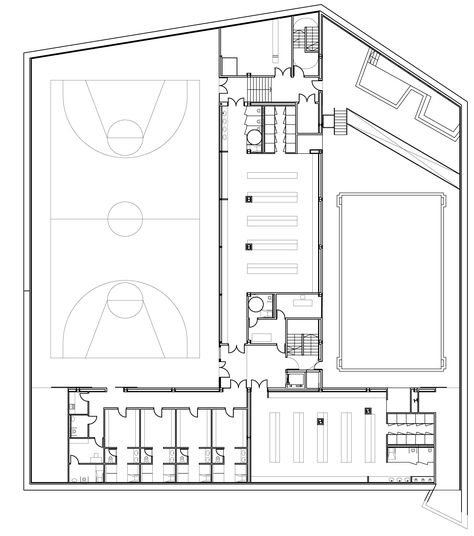 Gallery - Sports Facility / Batlle i Roig Arquitectes - 36 Gym Architecture, Sports Facility Architecture, Architecture 101, Sports Facility, University Design, Building Design Plan, Stadium Architecture, Gym Plan, Medical Office Design