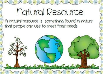 This 14 page poster pack will surely help you reinforce the common differences between what is a natural resource and what is a man made resource. Each poster is in full color and gives vibrant examples of different resources. Included are Natural Resource (definition poster) -Water-Soil-Sun-Wind-Plants-AnimalsMan Made Resource (definition poster)-Nylon-Paper Products-Steel/Metal-Plastic-Go Green Poster! Natural Vs Man Made Kindergarten, Natural And Man Made Resources, Natural Resources Lesson, Natural Resources Activities, Science Anchor Charts, Kindergarten Social Studies, Green Poster, Primary Science, Definition Poster