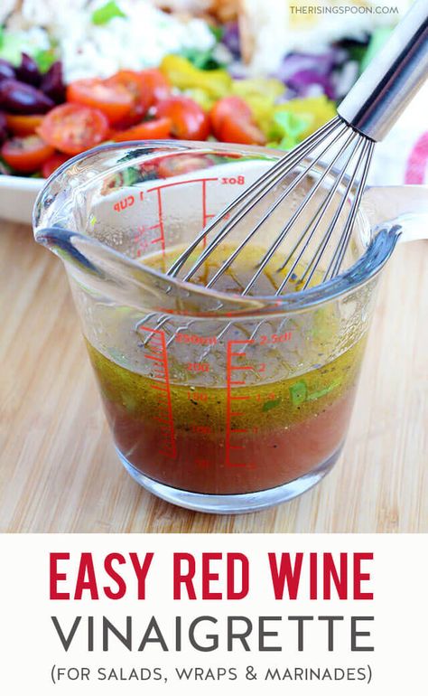 Vinegrette Salad, Red Wine Vinegar Salad Dressing, Red Wine Vinegar Recipes, Leafy Salads, Salads Chicken, Red Wine Recipe, Vinegar Salad Dressing, Salads Pasta, Red Wine Vinaigrette