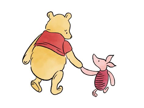 Piglet And Pooh, Winnie And Piglet, Pooh And Piglet, Winnie The Pooh And Piglet, Pooh Bear And Piglet Tattoo, Winnie The Pooh Piglet Tattoo, Winnie The Pooh And Piglet Matching Pfp, Friendship Drawings, Winnie The Pooh Piglet Drawing