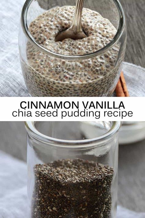 Cinnamon Vanilla Chia Seed Pudding Recipe Pin Vanilla Chia Seed Pudding Recipe, Vanilla Chia Seed Pudding, Chia Pudding Recipes Healthy, Chia Seed Pudding Recipe, What Is Healthy Food, Chia Seed Recipes Pudding, Chia Recipe, High Protein Desserts, Postre Keto