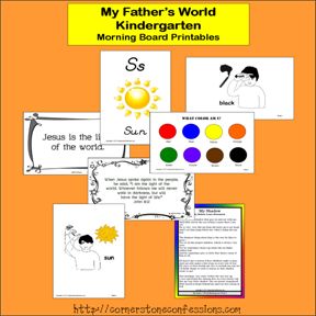 My Father’s World Morning Board Cards {Free Printables} My Fathers World, Mfw Kindergarten, Homeschooling Curriculum, Kindergarten Homeschool Curriculum, Homeschool Fun, Morning Board, Tranquil Garden, Kindergarten Curriculum, My Father's World