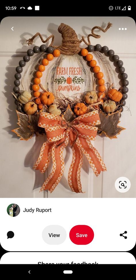 Pumpkin Wreath Diy, Fall Pumpkin Centerpieces, St Patricks Crafts, Dollar Tree Pumpkins, Fall Pumpkin Crafts, Fall Decor Diy Crafts, Fall Arts And Crafts, Christmas Wreaths Diy Easy, Halloween Crafts Decorations