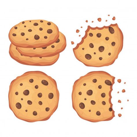 Tasty Chocolate Chip Cookies, Cookie Drawing, Donut Cartoon, Cookie Vector, Chocolate Chips Cookies, Chocolate Humor, Cartoon Cookie, Funny Cartoon Characters, Dark Chocolate Cookies