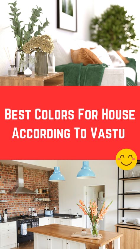 Best Colors For House According To Vastu (Bedroom, Kitchen,…) Indian Home Wall Color Ideas, Vastu Colors For Home, Indian House Colour Outside, Indian Bedroom Color Combination, Living Room Paint Color Ideas Indian, Vastu Bedroom, Best Color For House, Kitchen Vastu, Best Wall Colors