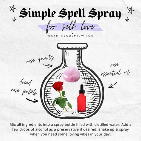 Witchy Sprays, Magick Waters, Spell Spray, Self Love Spell, Magick Oil, Candle Magic Spells, Aura Spray, Witch Things, Moon Magick