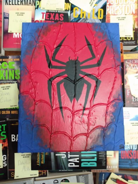 Cute Spiderman Painting, Painting Ideas On Canvas Spiderman, Spider Man Painting Easy, Boy Painting Ideas, Pinting Ideas, Spiderman Canvas Art, Spiderman Canvas, Spiderman Painting, Disney Canvas Art