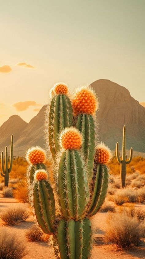 Desert cacti mountain outdoors cactus. | premium image by rawpixel.com Desert Pics, Cloud Sunset, Desert Trees, Sunset Scenery, Cactus Photography, Desert Bloom, Desert Animals, Desert Flowers, Scenery Photography