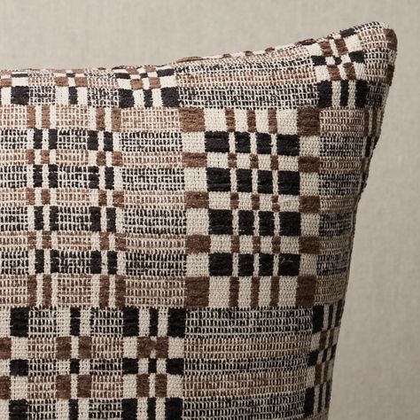 Brimfield Pillow - Cinder Pillows & Accessories | Schumacher Schumacher Pillows, Bed Pillow Covers, Geometric Throw Pillows, Vintage Textile, Amber Interiors, Throw Pillows Bed, Pillow Fabric, Pattern Play, Quilted Pillow