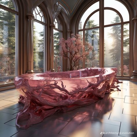 Pink Bath Tub, Unique Bathroom Decor, Artist Bedroom, Dream Bedroom Inspiration, Fantasy Furniture, Interior Design Gallery, Pretty Bathrooms, Art And Nature, Home Buying Checklist