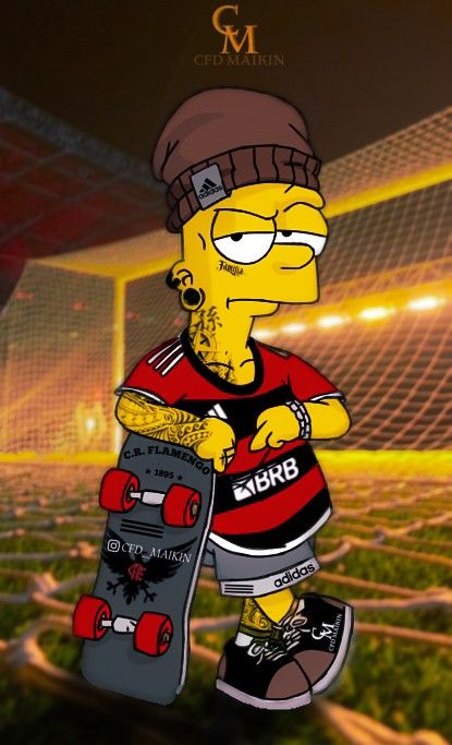 Flamengo, campo de futebol, skate, bola, Bart Simpsons Bart Drawings, Bart Simpson Tumblr, The Simpsons Theme, Bart Simpson Art, Dp For Whatsapp Profile, Old Cartoon Characters, Album Artwork Cover Art, Graffiti Wallpaper Iphone, Adidas Wallpapers