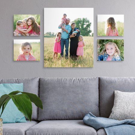 Memory Milestones Photo Canvas Gallery Wall Family Photo Canvas, Family Photo Gallery Wall, Family Pictures On Wall, Canvas Photo Wall, Canvas Gallery Wall, Canvas Display, Gallery Wall Layout, Family Photo Wall, Display Family Photos