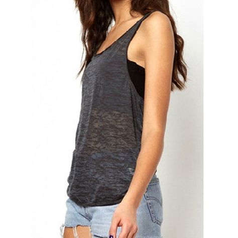 WHOLESALE Sexy Scoop Neck Sleeveless See-Through Women's Tank Top ($3.29) via Polyvore featuring tops, sheer black tank top, sexy tanks, black singlet, sheer tank top and sexy black tank top Chic Tank Tops, Buy Clothes Online, Sheer Tank Top, Sleeveless Tee, Strapless Tops, Cami Crop Top, Amazon Women, Black Tank Tops, Womens Vest