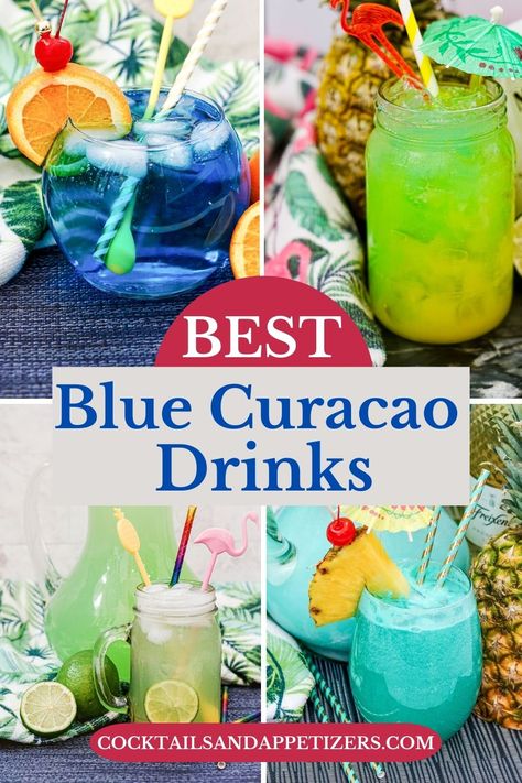 The best mixed cocktails with Blue Curacao liqueur. Caribbean Curacao is used as an ingredient in these easy pretty boozy drinks. Great blue cocktails for themed party cocktail liquor drinks. Pool Party Cocktails Alcohol, Balls Deep Cocktail, Drinks With Blue Curacao And Vodka, Cocktail Recipes With Blue Curacao, Mixed Drinks With Blue Curacao, Blue Curacao Drinks Recipes, Blue Curacao Drinks Easy, Blue Cocktail Aesthetic, Blue Curacao Cocktails