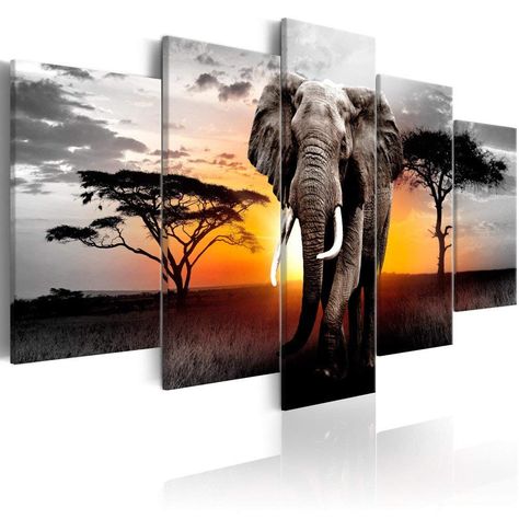 Canvas Elephant Pictures African Animals Print Painting Black and White Wall Art Contemporary Landscape Decoration Ready to Hang >>> For more information, visit image link. (This is an affiliate link) Wild Elephant, Wild Safari, Animal Canvas Art, Scenery Paintings, Animal Canvas, Large Canvas Prints, Pictures To Paint, Banksy, Diamond Art