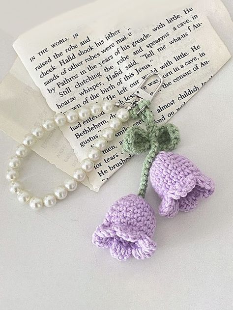 Women Faux Pearls Chain Knitted Flower Pendant Keychains For Keys Bag Car Decorative Keyri 🙌 Unique Crochet Bags You Need - follow the link ☝️ #crochetbagaesthetic flower crochet bag aesthetic tutorial crochet bag aesthetic outfit crochet bag aesthetic summer crochet bag aesthetic pattern phone bag crochet crochet handbags crochet bag base crochet bag black crochet bag brown crochet bag base #crochetbagbeginner #crochetbagbig crochet bag charm free pattern #crochetbagcute #crochetbagdiy Crochet Tech Accessories, Purple Crochet Keychain, Crochet Key Charm, Crochet Small Keychain, Tulip Keychain Crochet, Crochet Charms Key Chains, Cute Crochet Keychains, Crochet Grunge, Crochet Flower Keychain