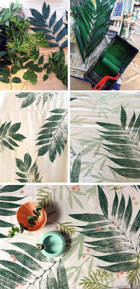 How to print with leaves onto fabric - step by step instructions Knitting Amigurumi, Fabric Stamping, Eco Printing, Tutorial Diy, Fabric Paint, Crochet Knitting, How To Dye Fabric, Diy Fabric, Art Plastique