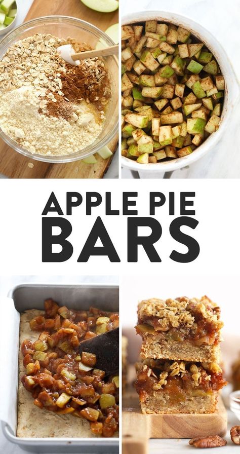 Apple Pie Bars (gluten-free & healthy) - Fit Foodie Finds Gluten Free Apple Pie Bars, Granny Smith Apple Pie, Apple Board, Gluten Free Apple Pie, Caramel Apple Bars, Healthy Apple Pie, Strawberry Oatmeal Bars, Blueberry Crumble Bars, Buttery Sugar Cookies