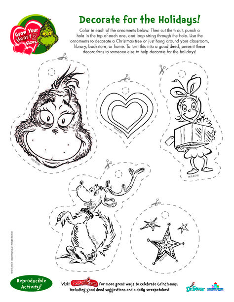 Free printables + activities that help grow kids’ hearts 3 sizes this Grinch-mas Grinch Printable, O Grinch, Grinch Coloring Pages, Ornaments Diy Kids, Grinch Images, Grinch Heart, Grinch Crafts, Christmas Diy Kids, Grinch Trees