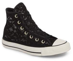 Black lace converse Black Lace Converse, Lift Converse, Lace Converse, Taylor R, Lace Layers, Alencon Lace, Pattern And Texture, Converse Chuck Taylor All Star, Black Laces