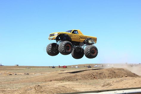 Monster truck. Yellow monster truck jumping over sand dune jump at public arena. #Sponsored , #Affiliate, #Paid, #Yellow, #Monster, #jumping, #monster Mud Racing, Monster Truck Rally, Ford Motorsport, Service Advisor, Graphic Design Trends, Motion Graphics Animation, Sand Dunes, Monster Truck, Buy Tickets