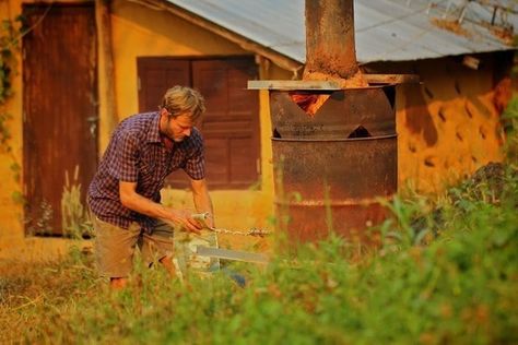 With this gasifier you can make biochar to add to a garden or farm to increase the crop yield. Making Charcoal, Irrigation Pumps, Open Architecture, Wood Fuel, Lighter Fluid, Steel Drum, South East Asia, Low Tech, Life Improvement