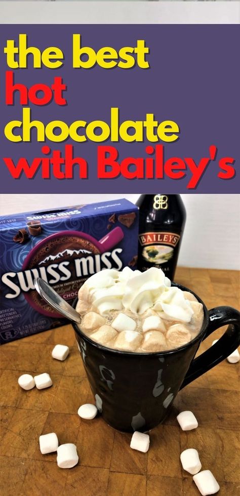 Hot Chocolate Packets, Acholic Drinks, Baileys Hot Chocolate, Cold Weather Drinks, Baileys Recipes, Hot Cider, Baileys Irish Cream, Hot Chocolate Mix, Hot Chocolate Recipes