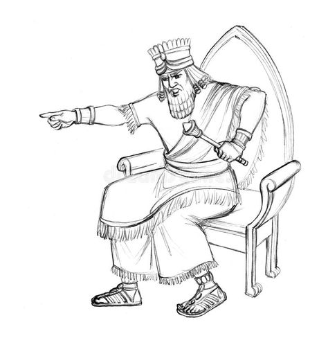 King On The Throne, Throne Drawing, Angry Drawing, King On Throne, King Drawing, Cartoon People, The Throne, Mesopotamia, Pencil Drawing