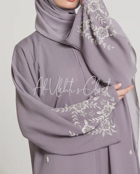 This stunning luxury abaya is crafted from imported zoom fabric, offering an elegant and sophisticated look. The abaya features intricate handwork on the sleeves, adding a touch of glamour and artistry. Designed for convenience and style, it includes a front-open design with a Button closure, making it both fashionable and functional. This abaya is the perfect choice for weddings or any special occasion, combining tradition with modern elegance to create a truly beautiful ensemble. Not... Zoom Fabric Abaya, Luxury Abaya Design, Abaya For Wedding, Abaya With Buttons, Abaya Fashion Modern, Abayas Designs, Elegant Abayas, Beautiful Abaya Designs, Luxury Abaya