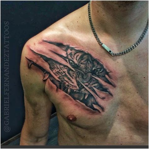 Tattoo Designs Men Chest, Tiger Tattoo Chest, Chest Tattoo Family, Bf Tattoos, Chest Tattoo Lettering, Shark Gills, Scratch Tattoo, Cover Up Tattoos For Men, Indian Feather Tattoos