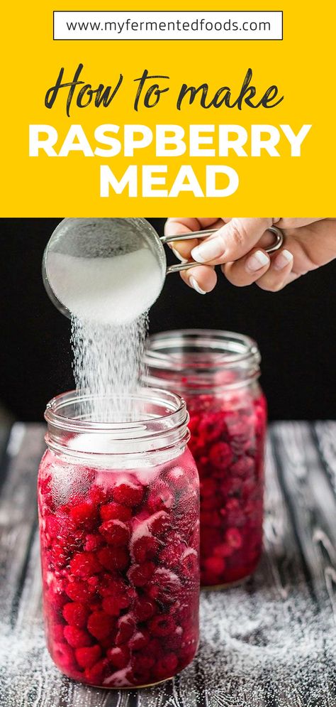 Have you ever tried Raspberry Mead? You can make this tasty mead at your home. Read my post to learn how: . . . #MyFermentedFoods #RaspberryMead #SweetAndSour #FermentedDrink #Fermentation #Fermenting #FermentedFoods #Raspberry #Mead #SpicyDrink Mead Wine Recipes, Homemade Spirits, Fermented Recipes, Homemade Wine Recipes, Mead Wine, Mead Recipe, Homemade Alcohol, Brewing Recipes, Homemade Liquor