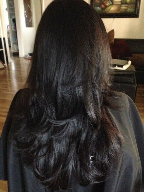 Long Layered Brown Hair, Black Hair Layers, Hair Layers, Black Hair Aesthetic, Hair Idea, Haircuts Straight Hair, Long Layered Hair, Cut My Hair, Long Layers