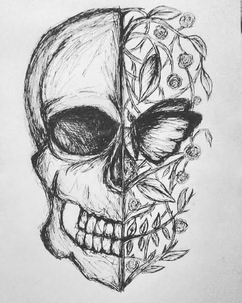 Pencil Drawing Background, Pencil Drawing Inspiration, Easy Pencil Drawings, Pencil Sketch Images, Cool Pencil Drawings, Meaningful Drawings, Dark Art Drawings, Easy Doodles Drawings, Skull Drawing