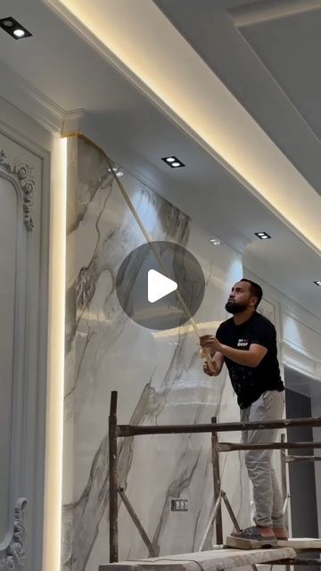 Daily Dose Of Art 🎨 on Instagram: "Sherzod Raximov, known as SherDecor, is an artist from Uzbekistan who specializes in luxurious wall decorations using Venetian plaster techniques. His intricate designs often mimic the appearance of marble, transforming ordinary walls into exquisite art pieces that showcase his mastery in decorative plasterwork.  Artist: @sherdecor786   #art #wallart #decor #luxury" Venetian Decor, Venetian Plaster Walls, House Wall Design, Modern Kitchen Design Black, Diy Abstract Canvas Art, Plaster Wall Art, Studio Apartment Layout, Small Studio Apartments, Venetian Plaster