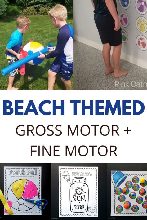 Check out these ADORABLE beach themed gross motor and fine motor activities. I love the lifeguard station and beach ball activities. This is an awesome end of the year or summer theme. Gross Motor Activities For Preschoolers Beach Theme, Lifeguard Activities For Preschoolers, Beach Theme Gross Motor Activities, Beach Ball Activities For Preschool, Summer Gross Motor For Toddlers, School Age Ocean Theme Activities, Beach Gross Motor Activities, Beach Theme Literacy Activities, Beach Fine Motor Activities Preschool