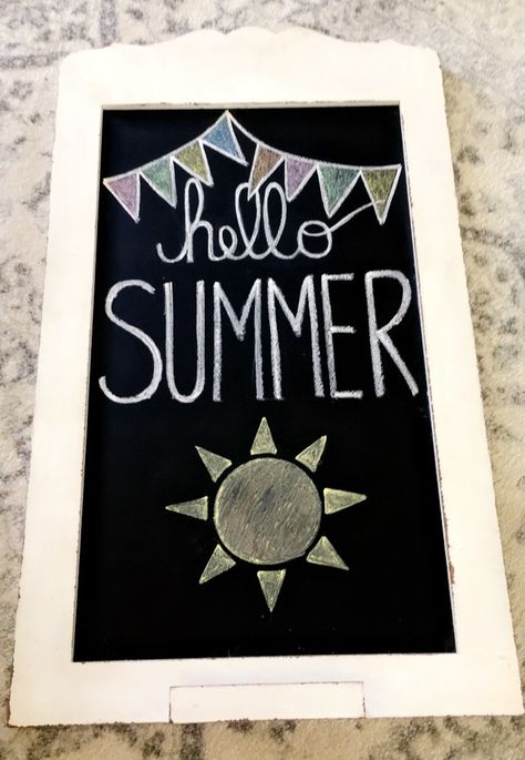 Chalk Boarder Designs September, Happy Summer Chalkboard Art, Summer Chalkboard Art Easy, Summer Boutique Chalkboard Signs, Summer Chalkboard Ideas Easy, Summer Chalkboard Art Ideas, Summer Chalkboard Ideas, Birthday Chalkboard Art, Chalkboard Restaurant