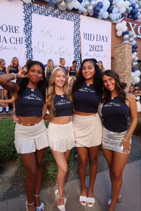 Alpha Chi Omega Aesthetic, Love Shack Fancy Bid Day, Sorority Recruitment Outfits Rush Week, Sorority Social Themes, Adpi Merch, Sorority Bid Day Themes, Sorority Aesthetic, Sorority Recruitment Themes, Black Sorority