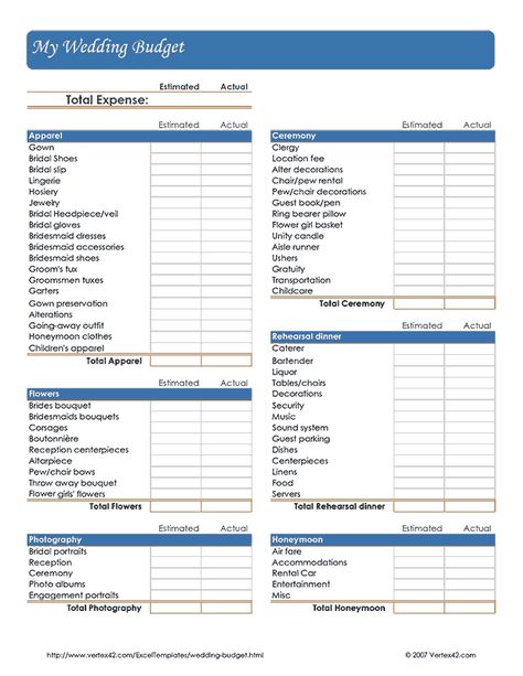 Free printable Wedding Budget Worksheet (PDF) from Vertex42.com Indian Wedding Budget, Wedding Budget Worksheet, Wedding Planning Spreadsheet, Wedding Budget Spreadsheet, Wedding Budget Template, Wedding Checklist Budget, Wedding Budget Breakdown, Budget Sheet, Wedding Budget Planner