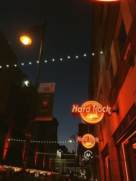 Night Cafe Aesthetic, Hard Rock Cafe, Hard Rock, Broadway Show Signs, Broadway Shows, Cafe