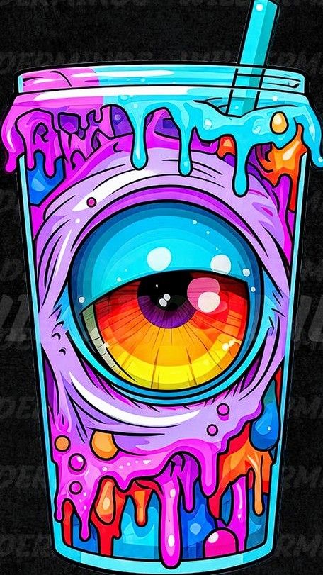 Monster Drink, Adult Coloring Books Swear Words, Sticker Clipart, Trippy Artwork, Trippy Designs, Graffiti Characters, Dope Cartoon Art, Neon Wallpaper, Fantasy Art Landscapes