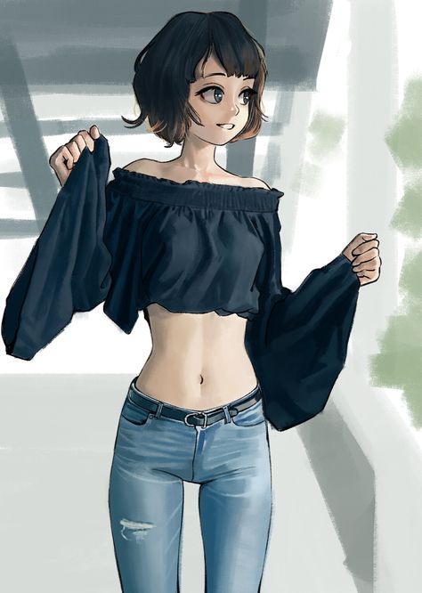 Top Reference Drawing, Anime Crop Top Drawing, Crop Top Drawing Reference, Crop Top Reference, Top Drawing Reference, Crop Top Drawing, Anime Crop Top, Top Reference, Anime To Draw