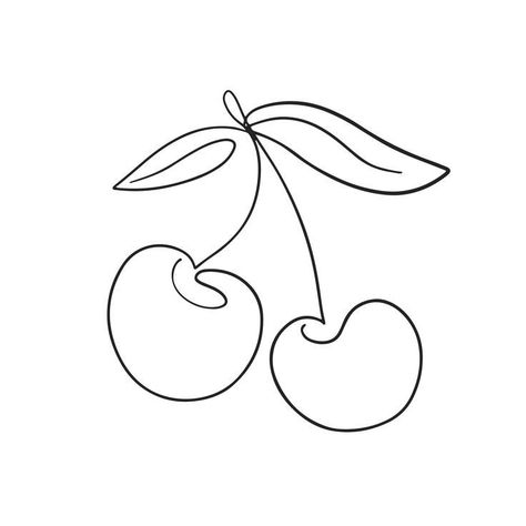 Simple One Line Drawings, Cherry Logo, Cherry Tattoos, Single Line Tattoo, Line Sketch, Cake Logo, Line Art Design, Line Tattoos, Piercing Tattoo