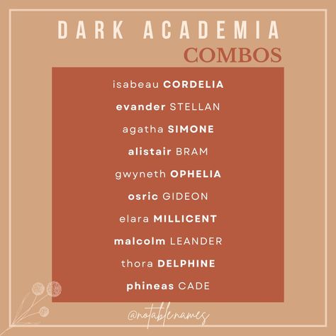 Dark Academia Last Names, Dark Academia Names Girl, Academia Names, Dark Academia Names, Edgy Vibes, Dark Acadamia, Name Suggestions, Name Games, Middle Name